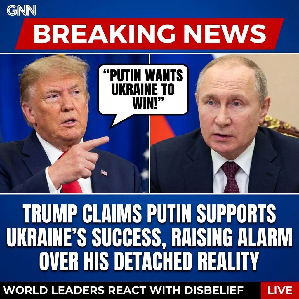 BREAKING: Trump claims Putin supports Ukraine’s success, raising alarm over his detached reality.