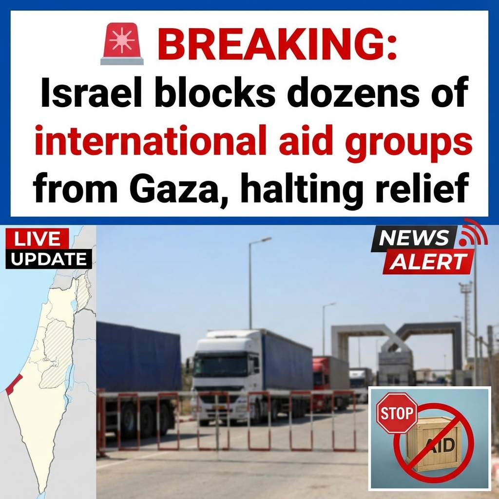 🚨 BREAKING: Israel blocks dozens of international aid groups from Gaza, halting relief