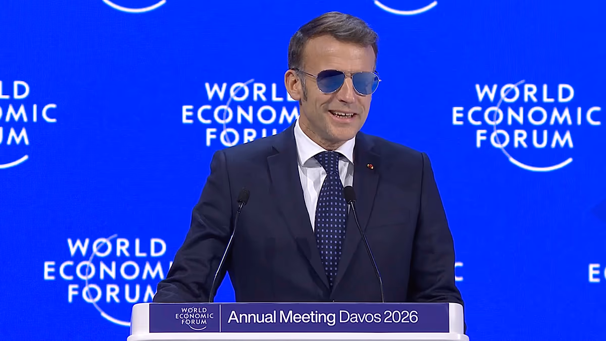 Breaking: Macron at Davos says “We do prefer respect to bullies” as Trump tensions mount