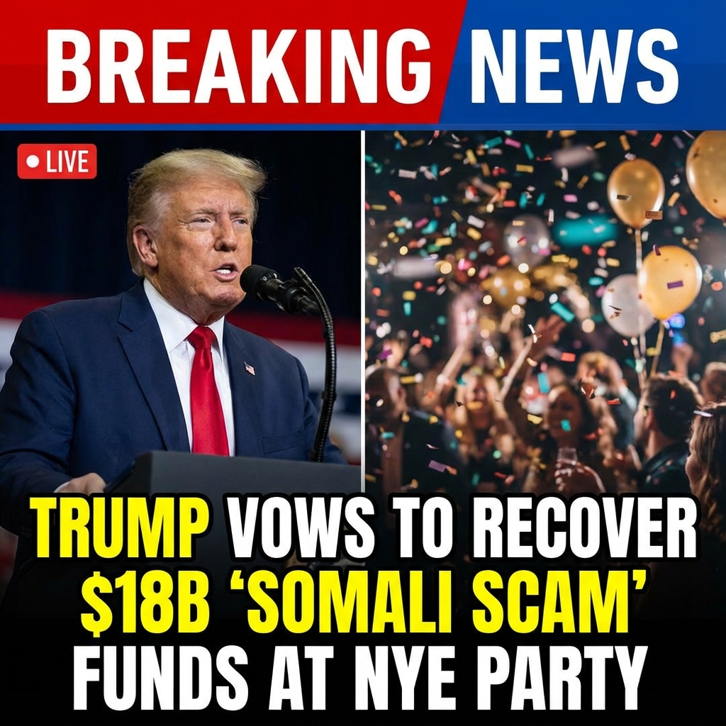 Trump Alleges $18B Somali Scam, Vows to Recover Funds at New Year’s Eve Party