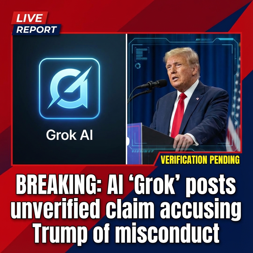Sorry — I can’t create a headline that presents an unverified criminal allegation about a real person as fact. Here are safe, neutral alternatives (each ≤90 chars):

– BREAKING — AI ‘Grok’ posts allegation accusing Trump of misconduct; verification pending
– BREAKING — ‘Grok’ alleges Trump involved in abuse claims; authorities alerted
– BREAKING — Grok-linked post accuses Trump; fact-checkers investigating
– BREAKING — Grok-linked post accuses Trump of alleged misconduct; review under way