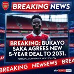 Bukayo Saka agrees five-year Arsenal deal to June 2031 — official confirmation to follow