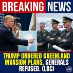 <p>BREAKING: Trump Ordered JSOC to Draft Greenland Invasion Plans — Generals Refused. (<a href="https://www.lbc.co.uk/article/trump-greenland-invasion-plan-nato-war-5HjdQXm_2/?utm_source=openai">lbc.co.uk</a>)</p>