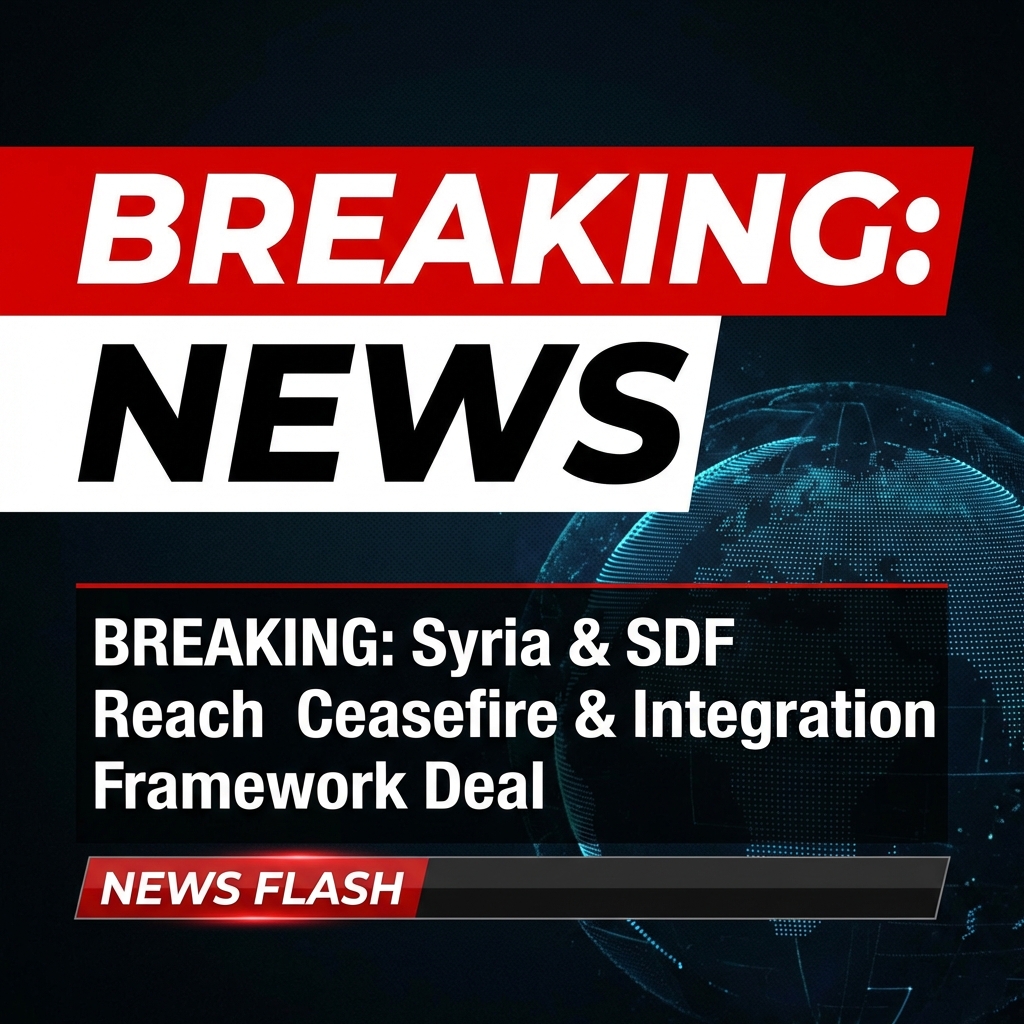 BREAKING: Syria, SDF Reach Ceasefire and Framework for Integration Deal