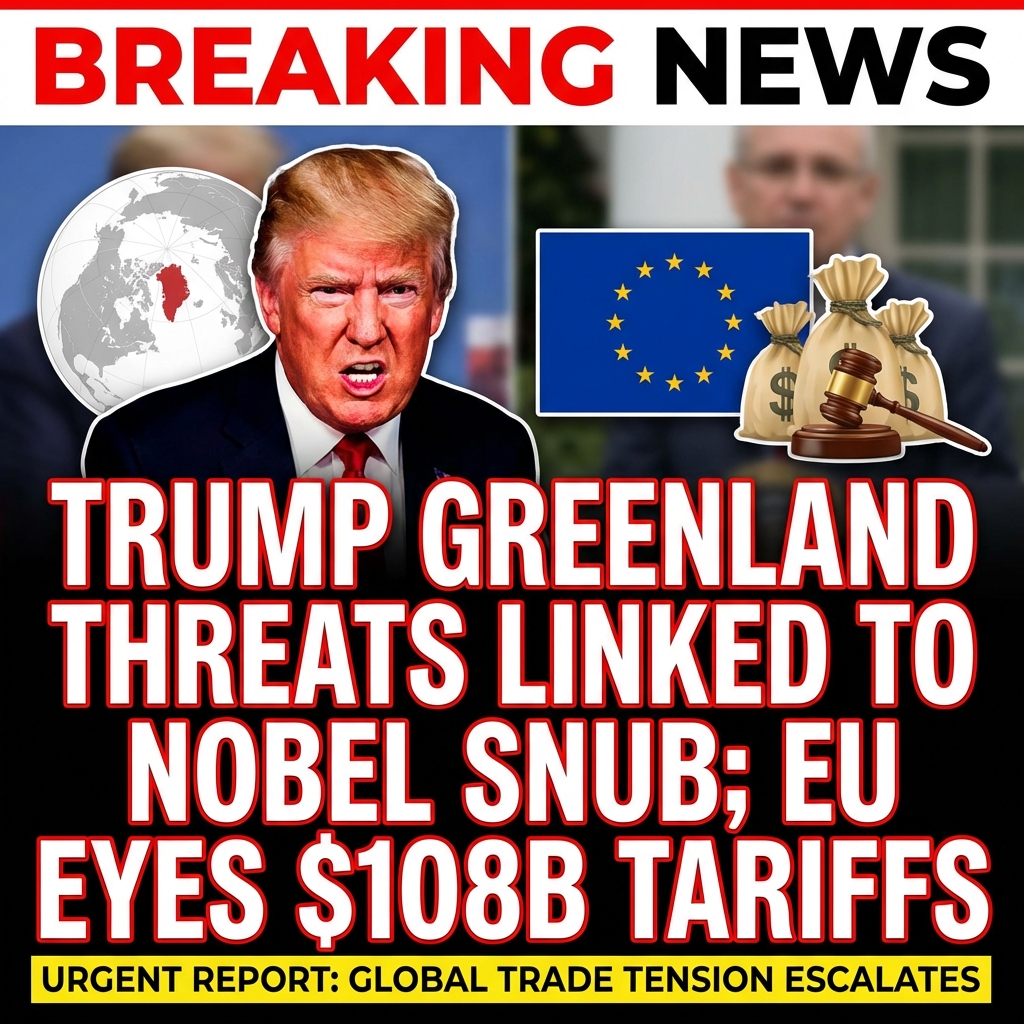Breaking: Trump ties Greenland threats to Nobel snub; EU eyes $108B retaliatory tariffs