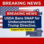<p>BREAKING: USDA Bans SNAP for Undocumented Immigrants After Trump Directive. (<a href="https://www.usda.gov/about-usda/news/press-releases/2025/02/25/secretary-rollins-takes-action-prevent-illegal-aliens-accessing-food-stamps?utm_source=openai">usda.gov</a>)</p>
<p>Do you support this? Reply YES or NO.</p>