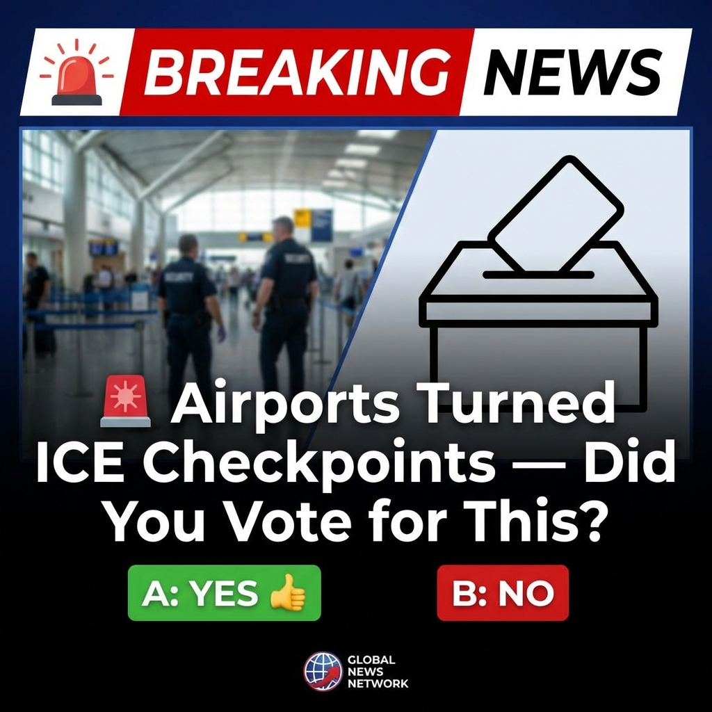 🚨 Airports Turned ICE Checkpoints — Did You Vote for This? A: YES 👍 B: NO