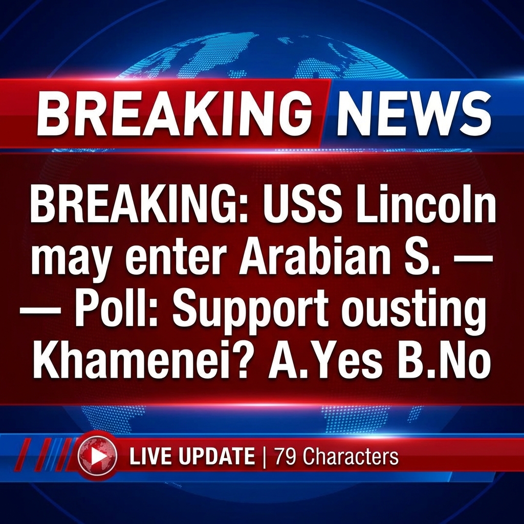 BREAKING: USS Lincoln may enter Arabian Sea — Poll: Support ousting Khamenei? A.Yes B.No