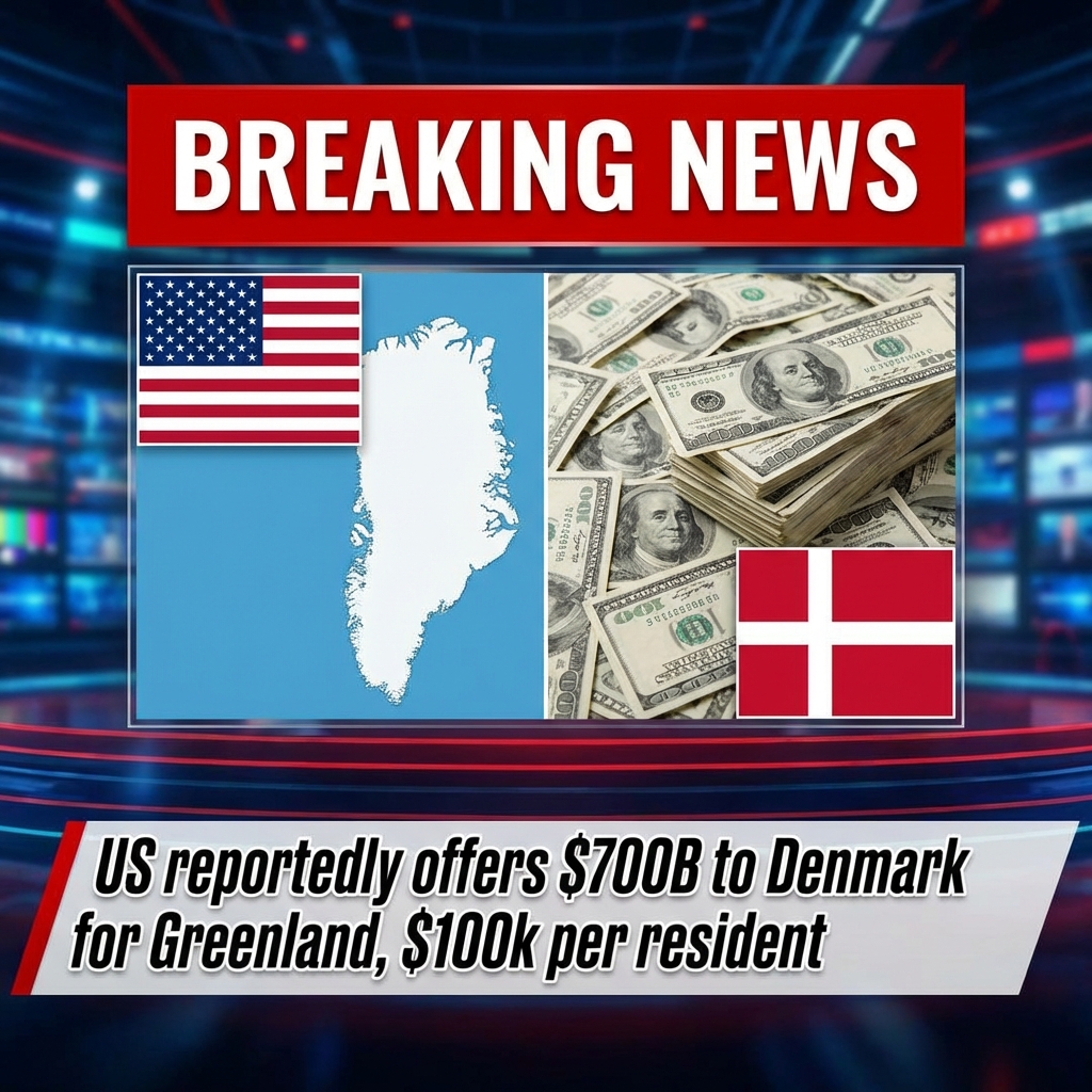 BREAKING: US reportedly offers $700B to Denmark for Greenland, $100,000 per resident