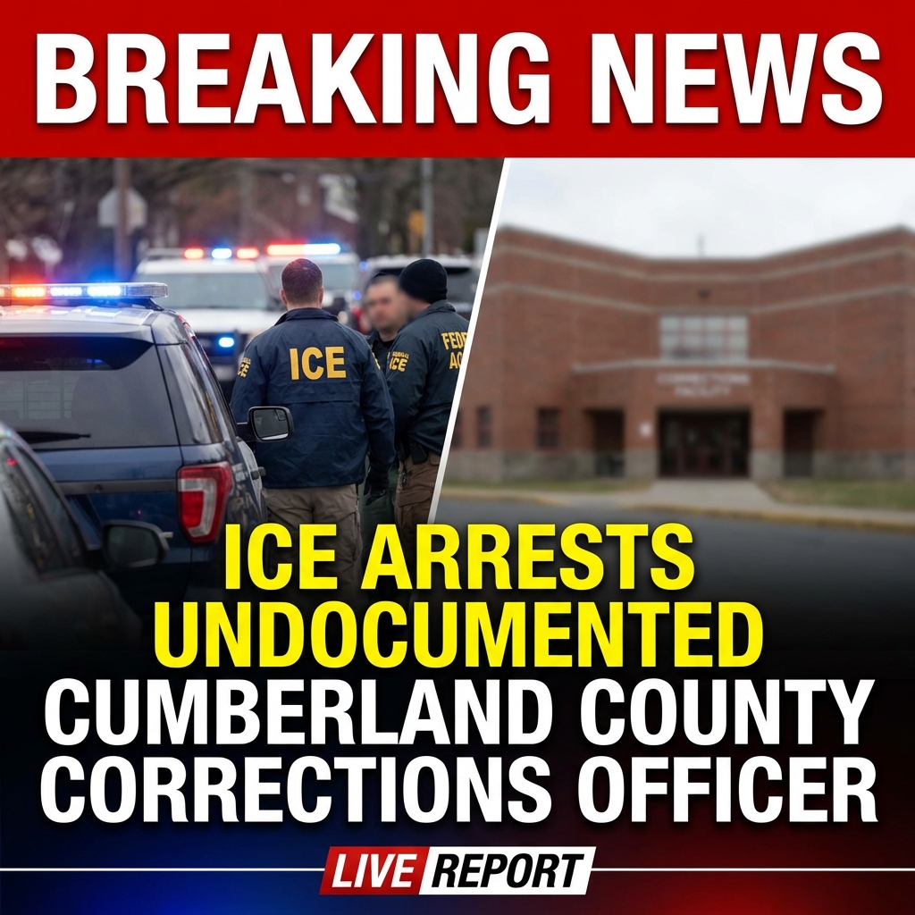 Breaking: Federal agents with ICE carried out raids in Maine and arrested a person reported to be an undocumented immigrant who was employed as a corrections officer for Cumberland County. Authorities say the arrest was part of the wider enforcement action across the state.