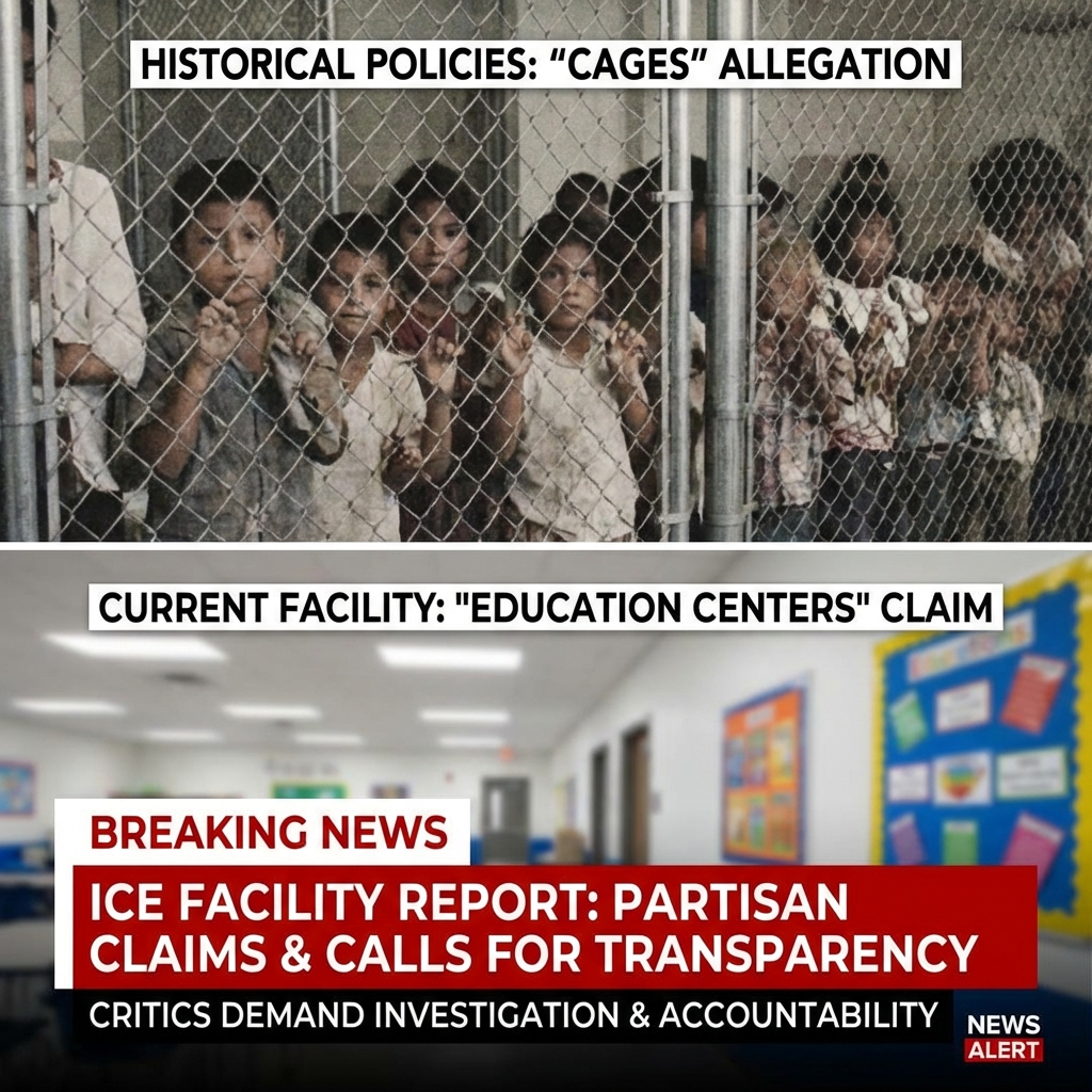 Breaking: Inside a facility where Immigration and Customs Enforcement (ICE) reportedly sheltered a five-year-old after his undocumented father allegedly abandoned him. The report contrasts historical and current immigration policies, accusing Presidents Obama and Biden of placing children in “cages,” while claiming the Trump administration houses children of undocumented immigrants in “state-of-the-art education centers.” The piece condemns Democrats, asserting they “couldn’t care less about kids.” The account includes photos and eyewitness descriptions from inside the facility and cites officials who say ICE intervened to protect the child. Critics dispute the partisan framing, calling for independent investigation, immediate accountability, and transparency now.