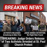 <p>On Jan. 23, 2026, a federal judge ordered the release of Nekima Levy Armstrong and Chauntyll Louisa Allen, two activists arrested by federal agents after a Jan. 18 protest that disrupted a service at Cities Church in St. Paul. Authorities had charged the protesters under statutes including the FACE Act and conspiracy-to-deprive-rights counts. The judge found prosecutors failed to show detention was warranted or that the defendants posed a flight risk. Video and legal filings, and statements from supporters and federal officials, have intensified political debate over protests targeting an ICE-linked pastor and the Justice Department’s response to religious-site disruptions. (<a href="https://www.theguardian.com/us-news/2026/jan/23/st-paul-ice-protest-women-released?utm_source=openai">theguardian.com</a>)</p>
