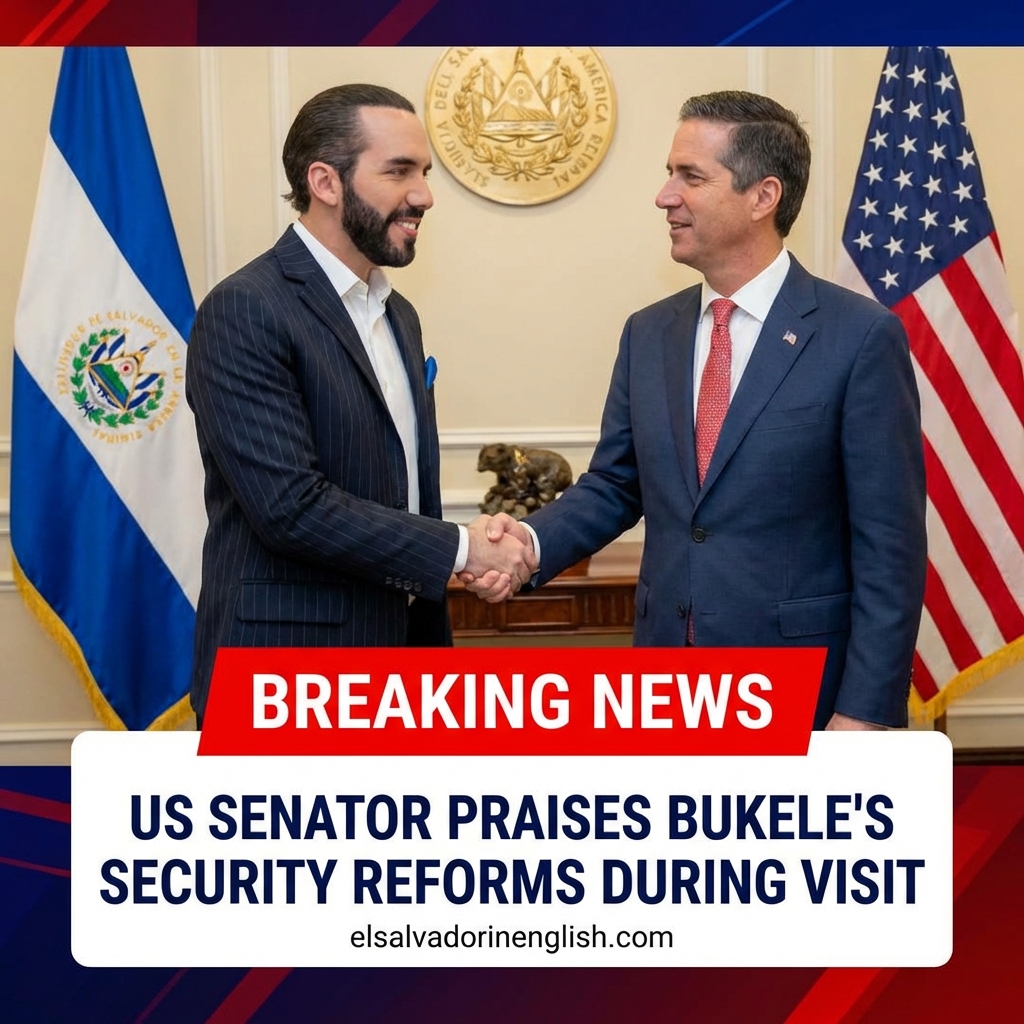 <p>President Nayib Bukele met with U.S. Senator Bernie Moreno during an official visit to El Salvador, where Moreno hailed Bukele’s security reforms and urged U.S. lawmakers to study his approach. Moreno praised Bukele for removing criminal leaders from the streets, criticized IMF statements on Salvadoran finances, and called the president a model ally for the West. Supporters point to Bukele’s 2022–25 state-of-emergency crackdown that resulted in tens of thousands of arrests and a fall in homicides, while critics warn his removal of judges and concentration of power undermines judicial independence. The meeting underscores growing U.S.–El Salvador ties amid controversy today. (<a href="https://elsalvadorinenglish.com/2026/01/22/u-s-senator-bernie-moreno-applauds-president-bukeles-leadership-during-el-salvador-visit/?utm_source=openai">elsalvadorinenglish.com</a>)</p>