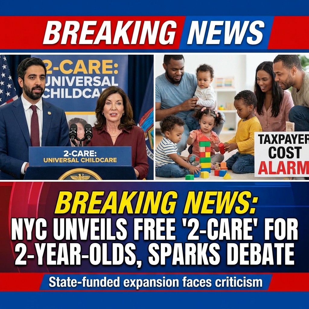 <p>On January 8, 2026, Mayor Zohran Mamdani and Governor Kathy Hochul unveiled “2‑Care,” a state‑funded plan to expand universal childcare in New York City by launching free care for two‑year‑olds and strengthening 3‑K and Pre‑K access. (<a href="https://www.nyc.gov/mayors-office/news/2026/01/mayor-mamdani---governor-hochul-to-launch-free-child-care-for-tw">nyc.gov</a>) The phased rollout will add thousands of seats over four years with major state investments and expanded subsidies to serve nearly 100,000 more children. (<a href="https://www.cityandstateny.com/policy/2026/01/whats-2026-state-state/410648/?utm_source=openai">cityandstateny.com</a>) Officials said the programs are for all families regardless of income; advocates note the city previously created programs to serve undocumented children. (<a href="https://www.nyc.gov/mayors-office/news/2026/01/mayor-mamdani---governor-hochul-to-launch-free-child-care-for-tw">nyc.gov</a>) The announcement drew sharp public criticism and alarm from opponents over taxpayer costs and sparked heated debate citywide. (<a href="https://nypost.com/2026/01/23/opinion/mamdanis-abolish-ice-statement-letters/?utm_source=openai">nypost.com</a>)</p>