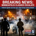 <p>On January 24, 2026, clashes in Minneapolis between federal immigration agents and demonstrators escalated as crowds surrounded officers and footage showed agents deploying tear gas, flash‑bangs and other crowd‑control munitions to disperse people. The confrontations followed a Jan. 7 fatal shooting of Renée Good and additional shootings during a DHS enforcement surge, fueling large protests and demands that ICE leave the city. Local leaders and lawyers have criticized federal tactics and called for local control while investigations continue. Authorities say agents used force for officer safety; witnesses and civil‑rights advocates describe the scene as chaotic and dangerous, and protests persist. (<a href="https://apnews.com/article/4d1499fc5962ab880f3816259e04bdbf?utm_source=openai">apnews.com</a>)</p>