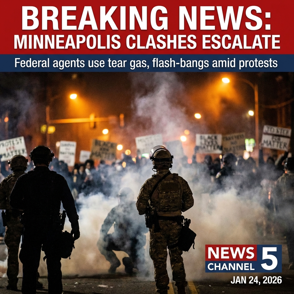 <p>On January 24, 2026, clashes in Minneapolis between federal immigration agents and demonstrators escalated as crowds surrounded officers and footage showed agents deploying tear gas, flash‑bangs and other crowd‑control munitions to disperse people. The confrontations followed a Jan. 7 fatal shooting of Renée Good and additional shootings during a DHS enforcement surge, fueling large protests and demands that ICE leave the city. Local leaders and lawyers have criticized federal tactics and called for local control while investigations continue. Authorities say agents used force for officer safety; witnesses and civil‑rights advocates describe the scene as chaotic and dangerous, and protests persist. (<a href="https://apnews.com/article/4d1499fc5962ab880f3816259e04bdbf?utm_source=openai">apnews.com</a>)</p>