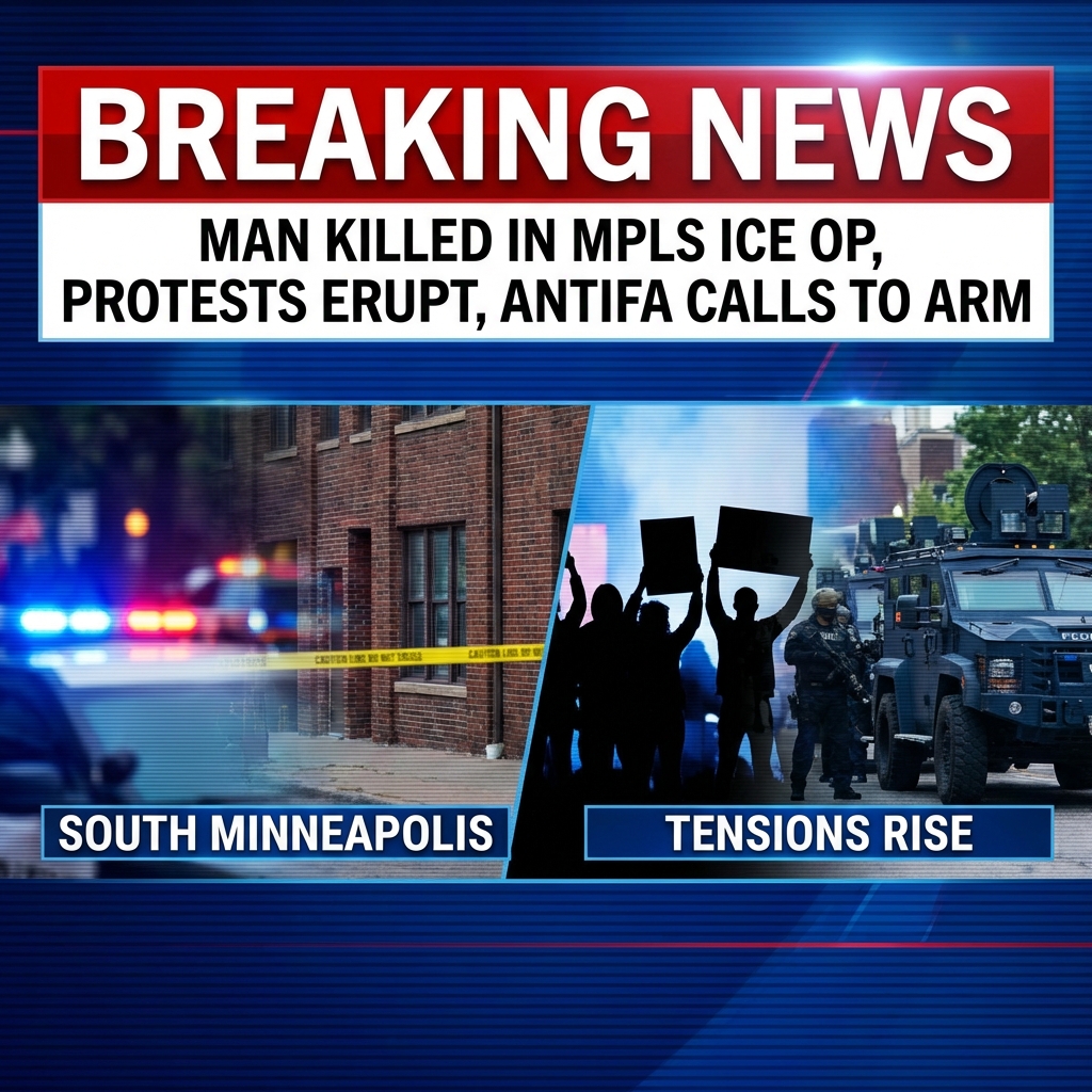 <p>Federal agents shot and killed a man during an immigration operation in south Minneapolis, prompting protests and a heavy federal presence. DHS said the man approached Border Patrol officers with a handgun during an attempted arrest; officials say medics pronounced him dead at the scene. In response to the shooting, a self-described ANTIFA member posted on social media urging followers to arm themselves and “suit up, boots on the ground,” denouncing ICE and federal agents as “Nazi gunmen.” City leaders urged calm as investigators and federal authorities review video and witness accounts while the incident fuels heightened tensions and alarm. (<a href="https://www.startribune.com/ice-raids-minnesota/601546426?utm_source=openai">startribune.com</a>)</p>