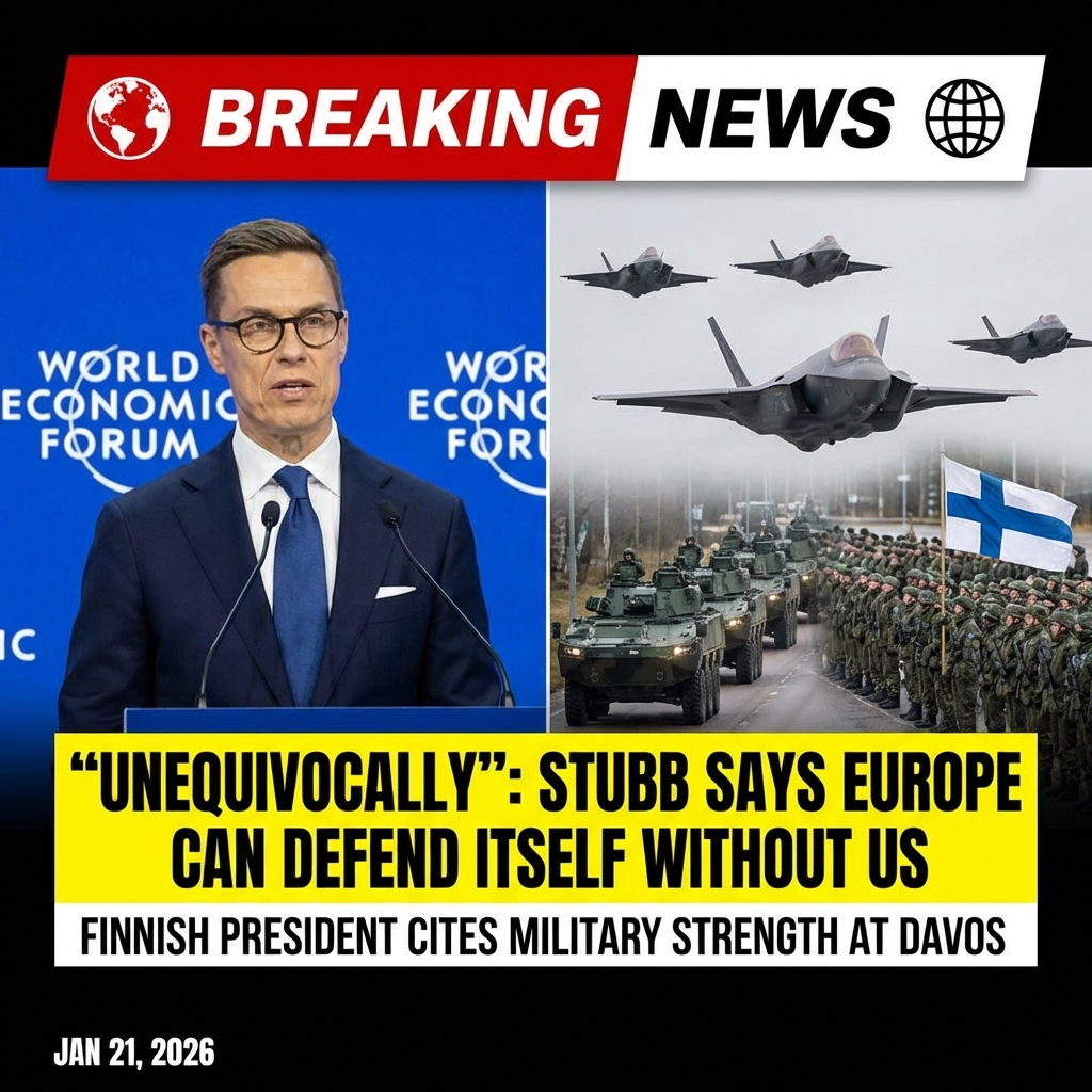 <p>On January 21, 2026 at the World Economic Forum in Davos, Finnish President Alexander Stubb said Europe can “unequivocally” defend itself without the United States, arguing Finland’s conscription, reserves and heavy artillery provide credible deterrence. He cited Finland’s ability to mobilize about 280,000 troops, roughly one million trained through conscription, 62 F-18s and 64 recently purchased F-35s, while acknowledging some systems depend on U.S. support but expressing trust in U.S. interests aligning with European defense. Stubb later sought to clarify remarks taken out of context amid broader debate over European strategic independence. They reignited debate over NATO burden-sharing and urgency. (<a href="https://yle.fi/a/74-20205727?utm_source=openai">yle.fi</a>)</p>