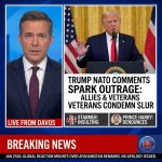 <p>Late January 2026, President Trump questioned NATO’s commitment and claimed allied troops “stayed a little off the front lines” in Afghanistan, comments he reiterated in Davos, sparking international outrage. British prime minister Keir Starmer called the remarks “insulting and frankly appalling,” Prince Harry and veterans denounced the slur, and leaders across NATO demanded an apology. The White House defended Trump’s view that the U.S. contributes more, and, as of January 25, 2026, no formal presidential apology had been issued. The episode deepened transatlantic tensions and prompted renewed debate over burden‑sharing and alliance unity, and raised questions about U.S. global leadership. (<a href="https://www.tribuneindia.com/news/world/im-not-sure-that-theyll-be-there-for-us-trump-questions-nato-commitment-at-davos/?utm_source=openai">tribuneindia.com</a>)</p>