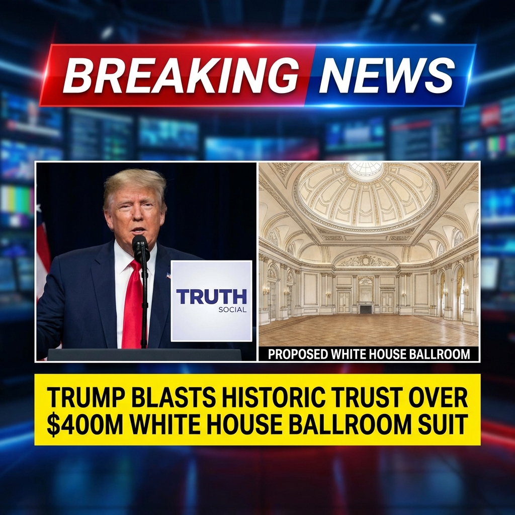 President Trump blasted the National Trust for Historic Preservation after it sued to block his privately funded $400 million White House ballroom. In a Truth Social post he called the group “Radical Left” obstructionists, accused them of receiving funds from “the most unusual of places,” and labeled their lawsuit politically motivated. Trump defended the project as privately financed, argued the East Wing had long been altered—“bastardized” and rebuilt over years—and claimed no original resemblance remained. He dismissed the challenge as “ridiculous,” framing preservation opposition as partisan interference with his planned ballroom. The dispute may prompt legal and political fallout.