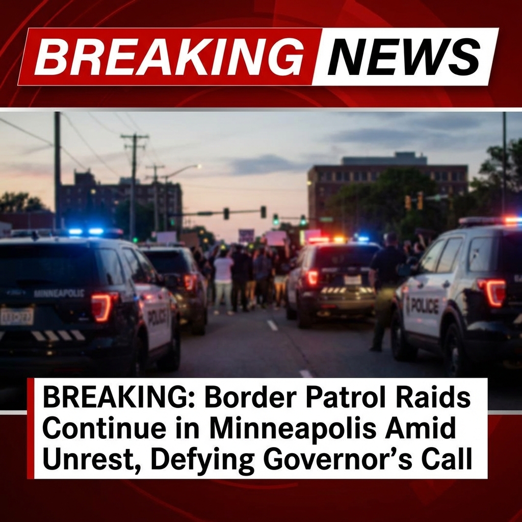 Breaking: Despite ongoing riots in the Minneapolis area, federal Border Patrol agents are reported to be actively conducting immigration raids around the city. According to the report, agents have not complied with Minnesota Governor Tim Walz’s public calls for them to withdraw from the state, and law enforcement activity continues. The message accompanying the report urged supporters to “pedal down” and continue deportations, reflecting a confrontational tone. Local officials and community members say the raids are escalating tensions amid unrest, while federal authorities characterize the operations as routine enforcement. The situation remains fluid and is being closely monitored by observers.