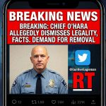 An RT by @GuntherEagleman brands as “BREAKING” an alleged comment from Minneapolis Police Chief Brian O’Hara: “Even if the investigation proves the shooting was legally justified, I don’t think that even matters!” The post frames O’Hara’s words as dismissing facts and legality, asserting only “leftist comrades” feelings count. The tweet condemns the chief and demands his removal. It presents the quote as decisive evidence of bias in Minneapolis policing and invites public outrage. No additional context about the shooting, investigation status, or source verification is provided in the RT, which mixes reported speech with partisan interpretation, and demands scrutiny immediately.