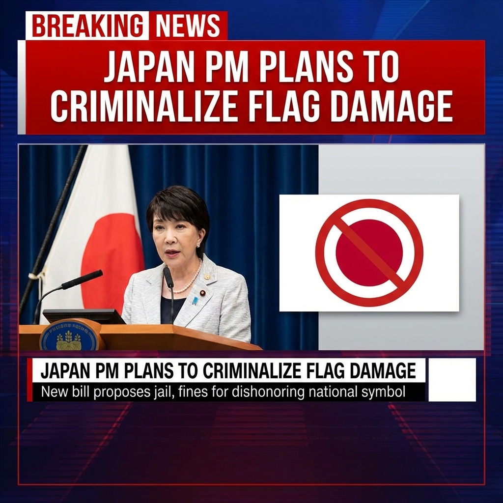 <p>Japan’s Prime Minister Sanae Takaichi announced plans to criminalize damage to the national flag, saying offenders will be punished and framing the measure as necessary to protect Japan’s honor. The proposal follows an October 2025 bill from the Sanseito party and a coalition agreement to introduce a new offence during the 2026 Diet session. Draft penalties include up to two years’ imprisonment or fines (about ¥200,000). Rights groups and critics warn the law would curb free expression and could conflict with international rights commitments. The move has provoked widespread domestic debate and some international concern over Japan’s shifting political course. (<a href="https://monitor.civicus.org/explore/japan-hiroshima-protesters-arrested-and-forcibly-removed-while-proposal-for-new-anti-spy-law-raises-concerns/?utm_source=openai">monitor.civicus.org</a>)</p>