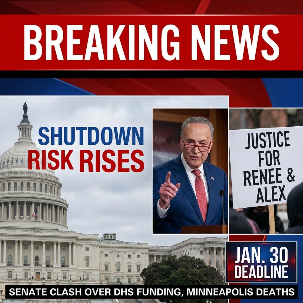 <p>Senate Republicans signaled they will press ahead with the six‑bill spending package the House approved, refusing to strip Homeland Security funding, and urged Democrats to “find a path” to avoid a lapse. Democrats, led by Chuck Schumer, vowed to withhold votes for any package that includes funding for DHS and ICE after two fatal Minneapolis shootings by federal agents — including the deaths of Renee Good and Alex Pretti — and demanded reforms and accountability. The standoff raises the risk of a partial government shutdown ahead of the Jan. 30 deadline as leaders scramble for a compromise and public outrage. (<a href="https://www.cbsnews.com/news/homeland-security-funding-bill-senate-democrats-schumer-minneapolis-shooting/?utm_source=openai">cbsnews.com</a>)</p>