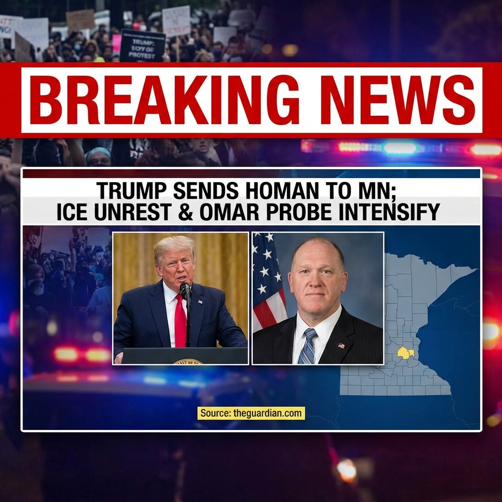 <p>President Trump announced tonight he’s dispatching Border Czar Tom Homan to Minnesota amid ongoing ICE unrest and chaotic protests in Minneapolis, where intensive enforcement operations, detentions and several shootings have ignited mass demonstrations and legal challenges. The administration says the surge targets criminal activity; local officials and protesters accuse ICE of racial profiling and unconstitutional tactics. Trump also urged a DOJ probe of Rep. Ilhan Omar as House Republicans press oversight into her family’s sudden wealth amid a wider Minnesota fraud inquiry. Federal and state investigations and courtroom battles are unfolding as tensions escalate across the state and nationwide now. (<a href="https://www.theguardian.com/us-news/live/2026/jan/26/minnesota-minneapolis-ice-protests-alex-pretti-donald-trump-us-politics-live-news-updates?utm_source=openai">theguardian.com</a>)</p>