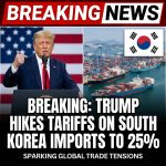 Breaking: Trump hikes US tariffs on South Korea imports to 25%, sparking trade tensions