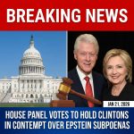 <p>On January 21, 2026, the House Oversight Committee voted to advance resolutions recommending the House find former President Bill Clinton and former Secretary of State Hillary Clinton in contempt for refusing to comply with subpoenas to give depositions in the committee’s Jeffrey Epstein investigation. Chairman James Comer said subpoenas are not optional; the Clintons failed to appear for depositions scheduled January 13 and January 14, 2026. Several Democrats joined Republicans in advancing the measures. The contempt resolutions now go to the full House and could prompt Justice Department prosecution and fines, with the House empowered to enforce the subpoenas immediately. (<a href="https://oversight.house.gov/release/oversight-committee-republicans-and-democrats-hold-bill-and-hillary-clinton-in-contempt-for-defying-lawful-subpoenas/?utm_source=openai">oversight.house.gov</a>)</p>