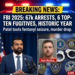 <p>On January 23, 2026, FBI Director Kash Patel announced at Ontario International Airport that the FBI’s 2025 performance was “historic,” citing the arrest of ex‑Olympian Ryan Wedding — added to the FBI Ten Most Wanted in March 2025 — and saying six Top‑Ten fugitives were captured in one year. (<a href="https://www.reutersconnect.com/item/canadian-ex-olympian-turned-alleged-drug-kingpin-arrested-in-mexico-to-face-us-charges/dGFnOnJldXRlcnMuY29tLDIwMjY6bmV3c21sX1ZBOTM4MTIzMDEyMDI2UlAx?utm_source=openai">reutersconnect.com</a>)</p>
<p>Patel and FBI figures credited 67,000 arrests in 2025, roughly 2,000 kilos of fentanyl seized (described as enough to kill about 100 million people), 6,000 missing children located, and a claimed 20% drop in the murder rate, which officials attributed to priorities under President Trump. (<a href="https://www.breitbart.com/politics/2026/01/21/exclusive-fbi-arrests-surged-nearly-200-percent-in-2025/?utm_source=openai">breitbart.com</a>)</p>
<p>The numbers drew widespread media coverage and scrutiny. (<a href="https://www.theguardian.com/world/2026/jan/23/ryan-wedding-arrested?utm_source=openai">theguardian.com</a>)</p>