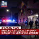 Breaking: ICE agents say they were blocked from entering the Ecuadorian consulate in Minneapolis amid reports that the mission was sheltering undocumented immigrants. The incident, described online and in social posts, prompted angry calls for the Ecuadorian diplomats to be expelled and for a law-enforcement raid of the consulate. Ecuador’s consular staff reportedly denied access; U.S. authorities are examining diplomatic protections and legal options. Local police status and confirmations remain unclear. The confrontation has heightened tensions between immigration enforcement and the diplomatic community, drawing national attention and sparking debates over consular immunity and immigrant protection and calls for investigation continue.