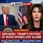 BREAKING: Trump’s Ongoing Defense of Noem Sparks Alarm Among GOP Allies