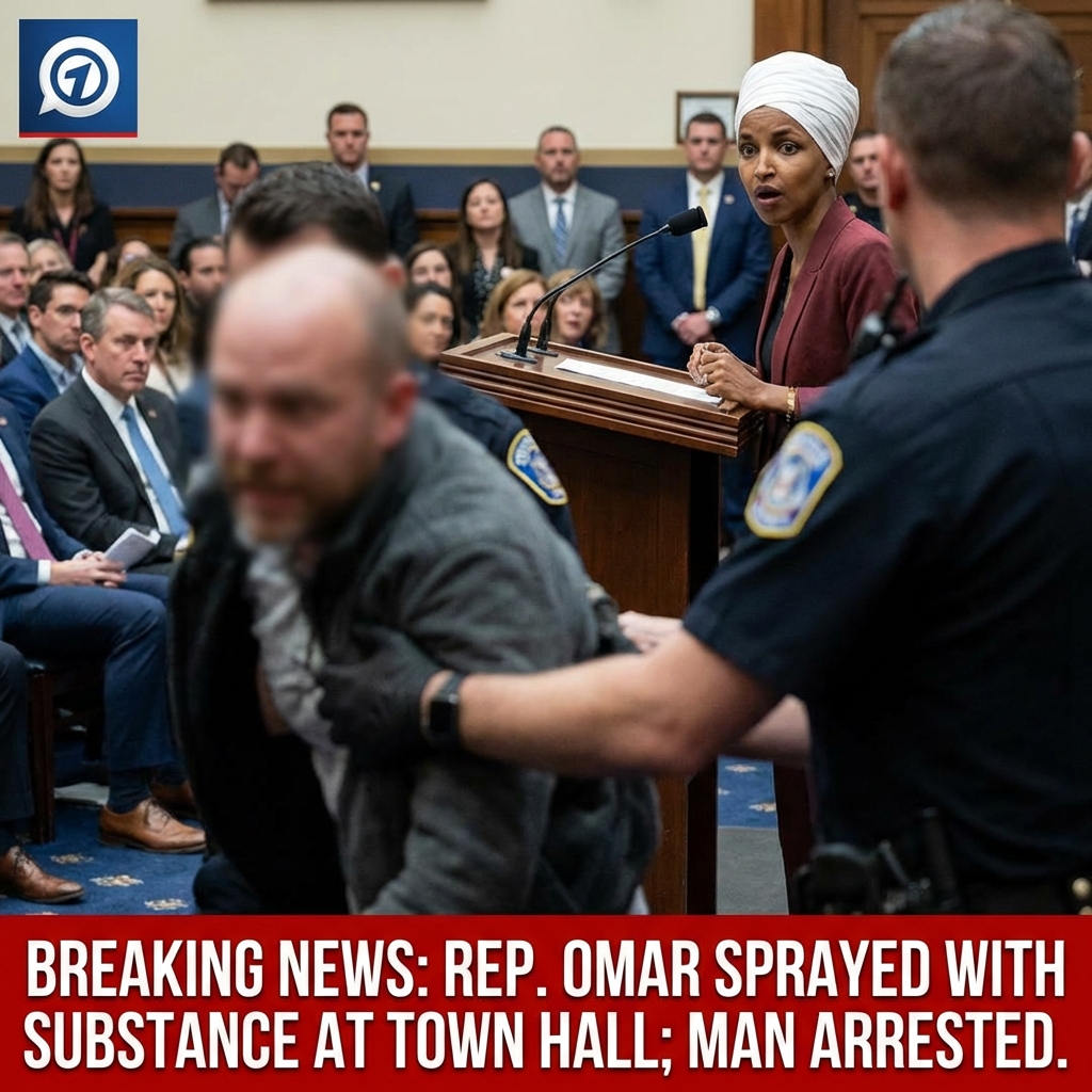 <p>On January 27, 2026, Rep. Ilhan Omar was sprayed with an unknown substance during a Minneapolis town‑hall after urging abolition of ICE and calling for DHS Secretary Kristi Noem to resign or face impeachment. (<a href="https://apnews.com/article/7f6ad0b9ece2ae8804b2efe5badd2991">apnews.com</a>) A man in the front row used a syringe to douse her with a light‑brown, vinegarlike liquid, then was tackled and arrested; Minneapolis police identified him as 55‑year‑old Anthony Kazmierczak and booked him on suspicion of third‑degree assault. (<a href="https://apnews.com/article/7f6ad0b9ece2ae8804b2efe5badd2991">apnews.com</a>) Forensic teams processed the scene; no one suffered noticeable physical injuries. (<a href="https://apnews.com/article/7f6ad0b9ece2ae8804b2efe5badd2991">apnews.com</a>) Omar, unhurt, resumed the event, drew bipartisan condemnation of the attack and vowed to pursue justice now. (<a href="https://people.com/ilhan-omar-attacked-by-man-during-minneapolis-town-hall-11894009">people.com</a>)</p>