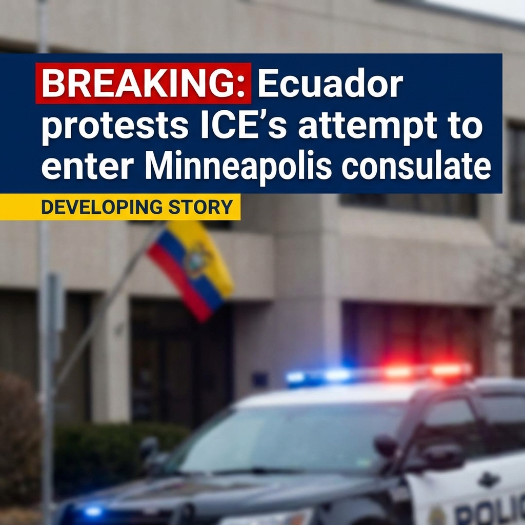 Ecuador has issued a formal protest after U.S. Immigration and Customs Enforcement agents attempted to enter the Ecuadorian Consulate in Minneapolis without permission. Ecuadorian diplomats said the attempt violated international consular protections. Consulate officials blocked the entry and activated an emergency alert at emergency pic.x.com/UU9WgfN9dVV. The protest demands clarification, accountability, and assurances that consular premises and personnel will be respected; Quito called for an investigation and for U.S. authorities to prevent recurrence. Minneapolis officials and ICE have not publicly commented in detail. The incident has raised diplomatic tensions and questions about adherence to consular immunity, protocol, and transparency and oversight.