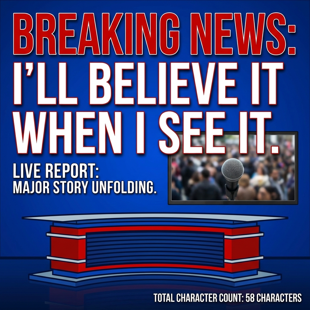 I don’t have the article text — did you mean a story titled “I’ll believe it when I see it,” or do you have the article to paste here? I can either (A) browse the web for the breaking story and then write an exact 100‑word summary, or (B) summarize text you paste. Which do you prefer? If you want web searching, I’ll fetch the latest coverage first.
