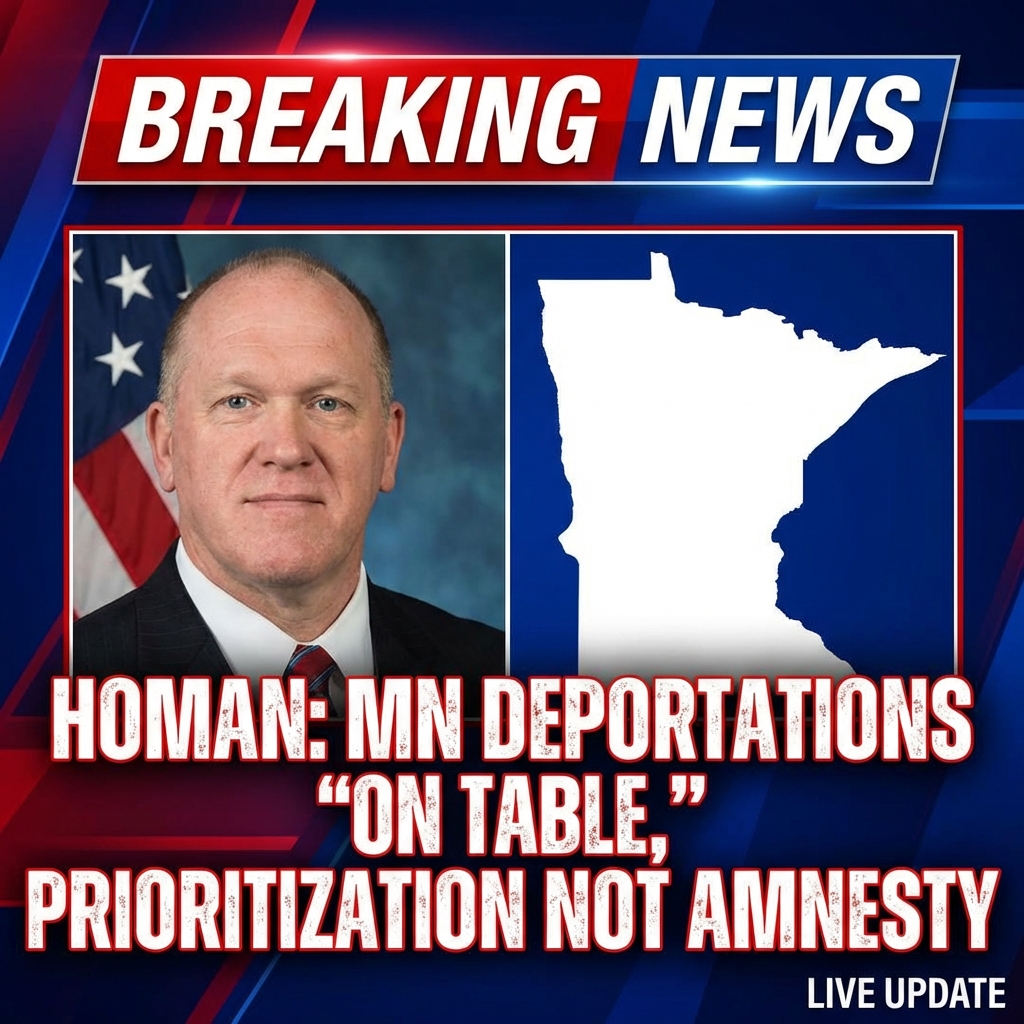 Tom Homan rejected excuses, declaring that deporting all undocumented immigrants in Minnesota remains under consideration. He asserted that “prioritization does NOT mean they’re off the table,” warning policymakers and the public that allowing illegal entry without consequence sends the message “you can enter illegally and don’t worry about it!? You’re good to go?!” Homan argued such a message would derail efforts to resolve immigration challenges, saying, “If that’s the message we send, you will NEVER fix this problem!” His remarks emphasize strict enforcement and signal possible expanded removals in Minnesota pending policy and operational decisions and ongoing federal deliberations now.