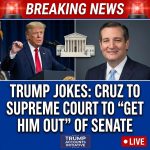 <p>President Donald Trump on January 28, 2026, joked he could nominate Sen. Ted Cruz to the U.S. Supreme Court, calling Cruz a “brilliant legal mind” and saying Democrats and Republicans would confirm him just to “get him the hell out” of the Senate. (<a href="https://www.newsmax.com/newsfront/ted-cruz-donald-trump-supreme-court/2026/01/28/id/1243945/?utm_source=openai">newsmax.com</a>) Trump made the remarks while promoting his “Trump Accounts” initiative; Cruz was present and smiled. (<a href="https://www.houstonchronicle.com/politics/texas-take/article/donald-trump-says-get-ted-cruz-supreme-court-21320121.php?utm_source=openai">houstonchronicle.com</a>) Cruz’s office and recent interviews say he does not want a judicial post, preferring political work. (<a href="https://www.cbsnews.com/texas/news/texas-sen-ted-cruz-says-he-does-not-want-us-supreme-court-job/?utm_source=openai">cbsnews.com</a>) Trump had previously listed Cruz among potential high‑court picks, fueling renewed speculation. (<a href="https://www.cnbc.com/2020/09/09/trump-adds-ted-cruz-and-tom-cotton-to-supreme-court-shortlist.html?utm_source=openai">cnbc.com</a>)</p>