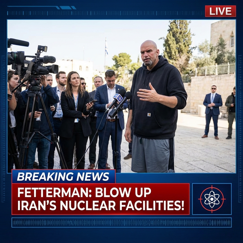 <p>Sen. John Fetterman (D‑Pa.) told reporters in Jerusalem on March 20, 2025 that he would back partnering with Israel to strike Iran’s nuclear facilities, shouting “Oh yeah. Blow it up! Blow it up!” and saying he would support U.S. tools to do so. In the JNS interview he criticized fellow Democrats for backing away from Israel and argued strong action was necessary to prevent Tehran’s nuclear breakout. The remarks, reported by JNS and picked up by other outlets, intensified intraparty debate over military force versus diplomacy and prompted swift responses from both progressive and hawkish Democrats and national security experts. (<a href="https://www.jns.org/fetterman-to-jns-i-fully-support-partnering-with-israel-to-bomb-irans-nuclear-facilities/?utm_source=openai">jns.org</a>)</p>