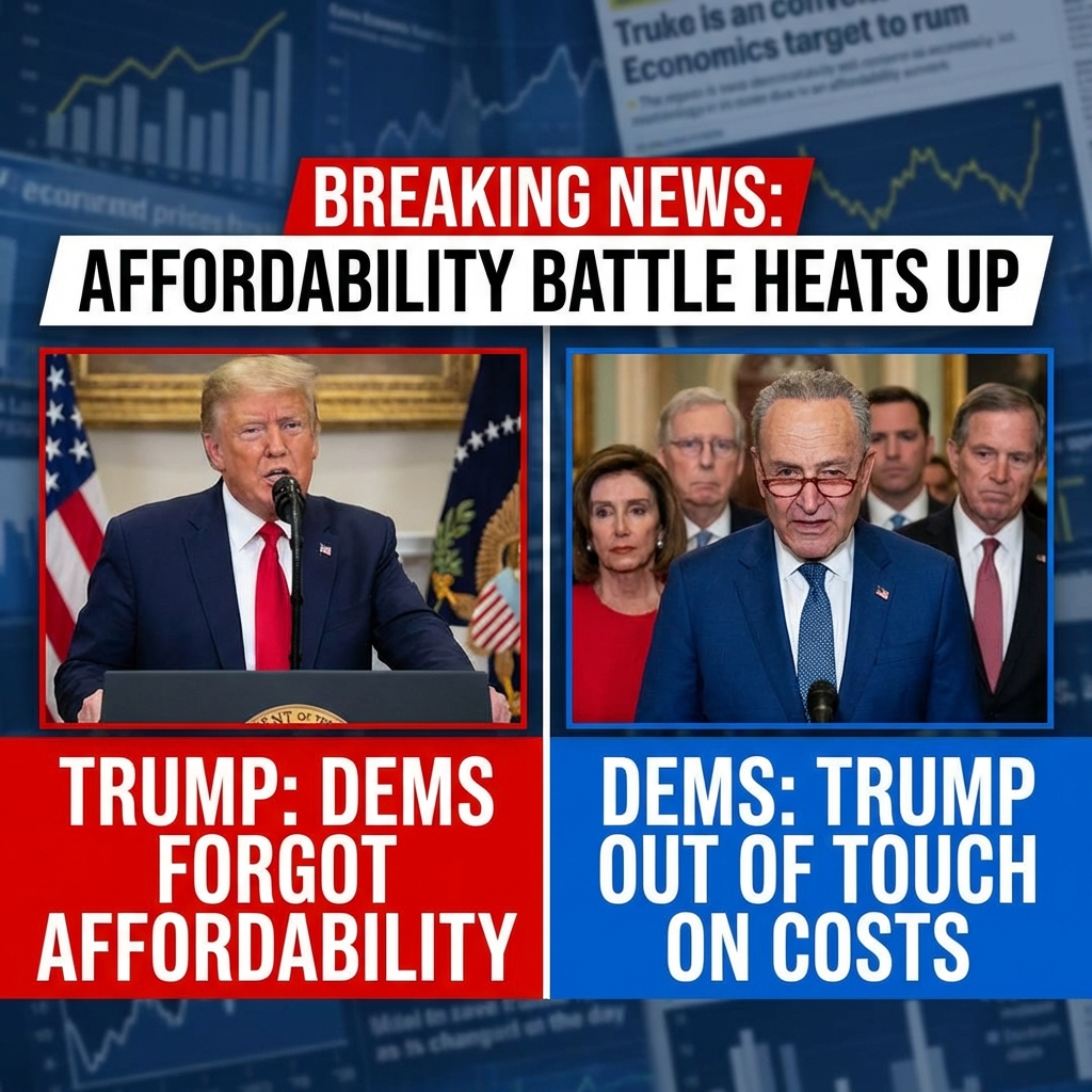 <p>President Trump has attacked Democrats’ “affordability” messaging, saying voters “don’t hear affordability anymore” and accusing Democrats of abandoning the topic as his administration touts an economic turnaround. In recent speeches and a Cabinet meeting he blamed Democrats for past inflation, credited his policies with falling prices, job and wage gains, and promised further steps to lower costs. Democrats and Senate leaders pushed back, calling his comments out of touch and disputing the economic picture. Coverage of the dispute appeared across major outlets, framing it as a political fight over who owns the affordability narrative ahead of upcoming elections, and messaging. (<a href="https://apnews.com/article/e6dc4aee8ede8e8e906f81f35a10a25b?utm_source=openai">apnews.com</a>)</p>