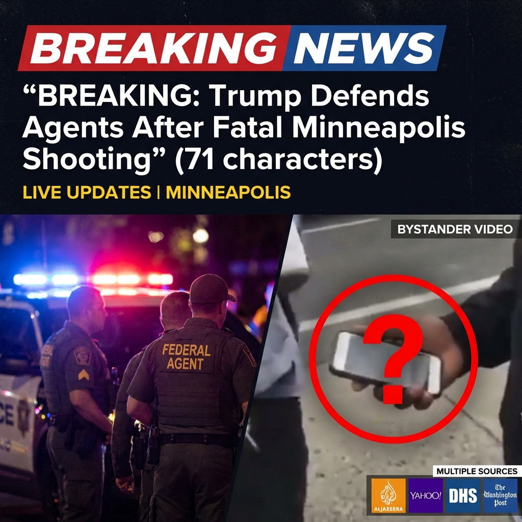 <p>President Trump defended federal agents after Border Patrol fatally shot Alex Pretti in Minneapolis during Operation Metro Surge, calling Pretti a “gunman” and accusing local Democrats of inciting insurrection. (<a href="https://www.aljazeera.com/news/2026/1/24/us-federal-agents-shoot-another-person-in-minneapolis-governor?utm_source=openai">aljazeera.com</a>) Bystander video released publicly appears to show Pretti holding a phone, not a weapon, contradicting DHS claims he approached agents with a handgun and fueling protests, legal challenges, and calls for accountability. (<a href="https://www.yahoo.com/news/articles/videos-witness-accounts-deadly-shooting-043800126.html?utm_source=openai">yahoo.com</a>) Minnesota Democrats urged DHS and ICE to withdraw and wind down the operation, and state officials sought court intervention to halt it. (<a href="https://www.dhs.techmis.com/morning_briefing/Mobi/todaysbrief/epubdhs/DHS%20Morning%20Briefing%20%281-25-26%29.html?utm_source=openai">dhs.techmis.com</a>) DHS says it is leading the investigation while reviewing body camera and bystander footage and widening outrage. (<a href="https://www.washingtonpost.com/politics/2026/01/26/minneapolis-alex-pretti-border-patrol-shooting-investigation/51a5deb2-fb0c-11f0-954b-b80c7ed67fc7_story.html/?utm_source=openai">washingtonpost.com</a>)</p>