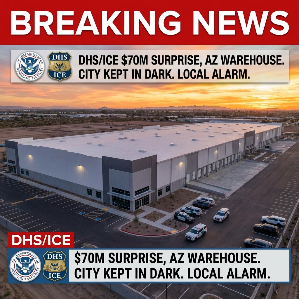 <p>Records show the Department of Homeland Security, with U.S. Immigration and Customs Enforcement named on the deed, paid just over $70 million in cash for a newly built 418,000‑square‑foot warehouse in Surprise, Arizona, near Dysart Road. The building, marketed as Surprise Pointe Commerce Center and completed in 2024, sits on about 24 acres with dozens of dock doors, truck courts and large parking areas. City officials say they were not notified and DHS/ICE have not disclosed intended uses, prompting local alarm and speculation that the structure could be retrofitted for immigration processing or detention operations, possibly by April 2026. (<a href="https://www.washingtonpost.com/investigations/2026/01/30/ice-warehouse-detention-dhs-immigration/?utm_source=openai">washingtonpost.com</a>)</p>