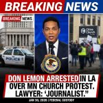 <p>Former CNN anchor Don Lemon was arrested and taken into federal custody in Los Angeles on January 30, 2026, after a grand jury returned an indictment tied to a January 18 protest that disrupted a service at Cities Church in St. Paul, Minnesota. (<a href="https://www.washingtonpost.com/national-security/2026/01/30/don-lemon-arrest-minneapolis-church-protest/?utm_source=openai">washingtonpost.com</a>) His lawyer Abbe Lowell says Lemon was acting as a journalist and was in Los Angeles covering the Grammys. (<a href="https://www.theguardian.com/us-news/2026/jan/30/don-lemon-minnesota-protest-charges?utm_source=openai">theguardian.com</a>) A magistrate judge had earlier declined to approve charges, but federal prosecutors persisted. (<a href="https://www.13abc.com/2026/01/22/journalist-don-lemon-will-not-be-charged-after-minnesota-church-protest-source-says/?utm_source=openai">13abc.com</a>) Authorities say the case alleges interference with worshippers’ civil rights; Lemon could appear in court as soon as Jan. 30, 2026. (<a href="https://www.latimes.com/california/story/2026-01-30/don-lemon-arrest-los-angeles?utm_source=openai">latimes.com</a>) Lemon denies any wrongdoing. (<a href="https://apnews.com/article/d3091fe3d1e37100a7c46573667eb85c?utm_source=openai">apnews.com</a>)</p>