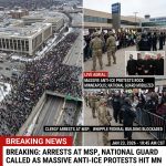 <p>Aerial footage shows a massive anti ICE protest across Minneapolis and Minnesota, part of a Day of Truth and Freedom on January 23, 2026. (<a href="https://www.theguardian.com/us-news/2026/jan/23/minnesota-economic-blackout-ice-protests?utm_source=openai">theguardian.com</a>) Demonstrators, including labor and faith leaders, staged a blackout and rallied at MSP Airport and the Whipple Federal Building after recent federal immigration operations and fatal encounters that inflamed the community. (<a href="https://www.theguardian.com/us-news/2026/jan/23/minnesota-economic-blackout-ice-protests?utm_source=openai">theguardian.com</a>) Clergy arrests were reported at the airport; Hennepin County deputies issued dispersal orders at Whipple after protesters blocked an access road and reportedly threw ice at vehicles. (<a href="https://www.fox9.com/news/ice-minnesota-updates-jan-23-2026?utm_source=openai">fox9.com</a>) Authorities made arrests and the National Guard and federal agencies were mobilized as investigations and legal challenges continue. (<a href="https://apnews.com/article/4d1499fc5962ab880f3816259e04bdbf?utm_source=openai">apnews.com</a>)</p>