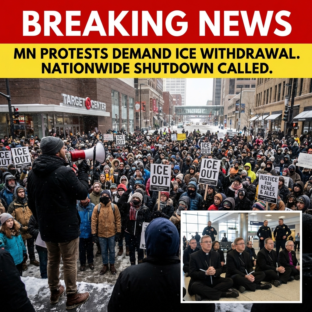 <p>On January 23, 2026, thousands of anti‑ICE protesters marched through downtown Minneapolis demanding ICE withdraw after the fatal shootings of Renée Nicole Good and Alex Pretti; organizers held a midday rally at the Target Center and clergy staged an airport demonstration that led to dozens of arrests. Hundreds of Minnesota businesses closed in solidarity during what activists called the “ICE Out of Minnesota: Day of Truth and Freedom.” Organizers then urged a nationwide “National Shutdown” on January 30—no work, no school, no shopping—to pressure lawmakers. Critics called protesters disruptive, with some remarking publicly online, “They need to get a JOB.” (<a href="https://www.inquirer.com/news/nation-world/minnesota-ice-immigration-protest-unions-faith-leaders-20260123.html?utm_source=openai">inquirer.com</a>)</p>