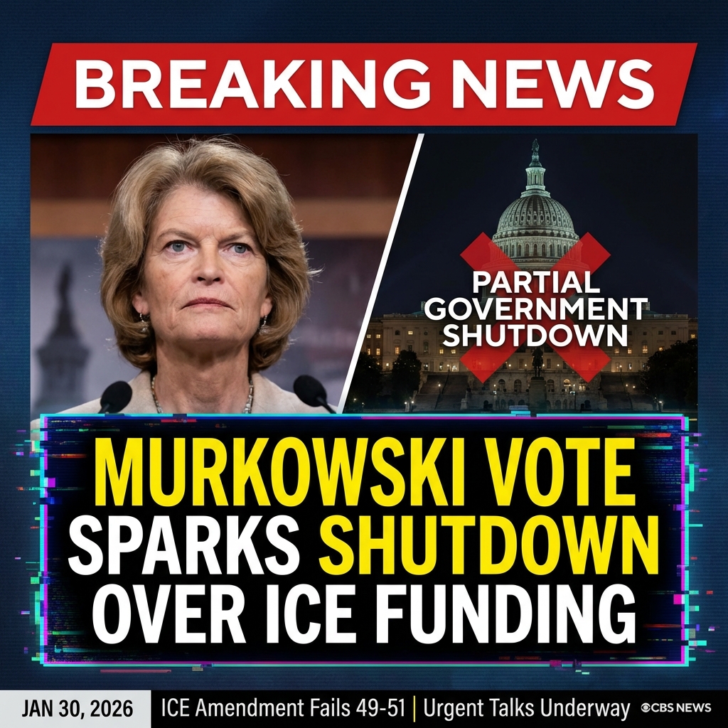 <p>On January 30, 2026, Republican Senator Lisa Murkowski joined Democrats in supporting an amendment to rescind $75 billion in new ICE funding, a move tied to debate over a broader funding package and immigration enforcement reforms. (<a href="https://www.cbsnews.com/live-updates/government-shutdown-deadline-senate-funding-deal/?utm_source=openai">cbsnews.com</a>) CBS News reported Murkowski and Sen. Susan Collins voted with Democrats on the measure, which failed narrowly in the 49–51 roll call. (<a href="https://www.cbsnews.com/live-updates/government-shutdown-deadline-senate-funding-deal/?utm_source=openai">cbsnews.com</a>) The Senate meanwhile passed a separate $1.2 trillion appropriations package and split off the Homeland Security bill to force negotiations over ICE and CBP, setting a two‑week clock and contributing to a partial government funding lapse that began Saturday, prompting urgent talks. (<a href="https://www.washingtonpost.com/politics/2026/01/30/senate-dhs-spending-shutdown-vote/?utm_source=openai">washingtonpost.com</a>)</p>