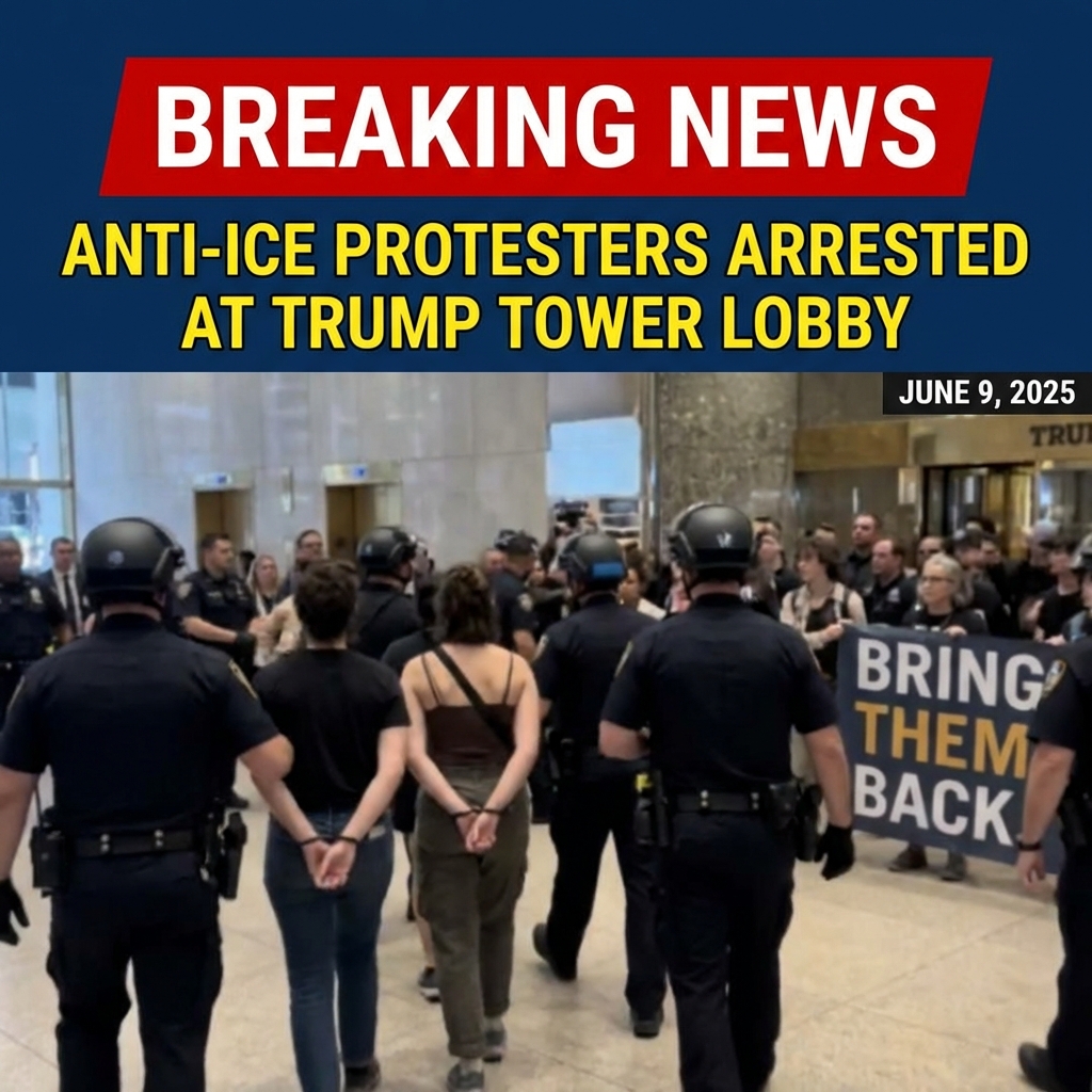 <p>On June 9, 2025, roughly two dozen anti‑ICE protesters occupied the public lobby of Trump Tower on Fifth Avenue in Manhattan, chanting “Bring Them Back” and reading names of deportees held at El Salvador’s CECOT prison. The demonstrators refused repeated NYPD orders to leave; a recorded dispersal warning was played. After about 40 minutes the NYPD Strategic Response Unit entered, used plastic zip‑tie restraints on about 24 protesters and escorted them into police vans. Officers said charges were not yet clear. The action was part of wider anti‑ICE demonstrations sweeping U.S. cities that day. No injuries were reported, officials said. (<a href="https://www.foxnews.com/us/police-swiftly-remove-anti-ice-protesters-who-invaded-trump-tower-nationwide-demonstrations-intensify">foxnews.com</a>)</p>