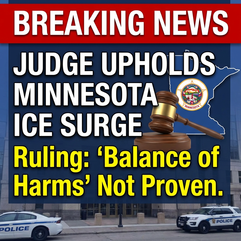 Breaking: Judge Upholds Minnesota ICE Surge, Says Plaintiffs Didn’t Prove Balance of Harms