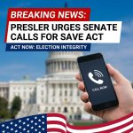 Breaking: Conservative activist Scott Presler urged MAGA supporters to contact their United States Senators immediately to demand passage of the SAVE Act. In an urgent call to action he said Americans must pick up the phone and pressure lawmakers now to protect our elections, framing the bill as critical to election integrity. Presler’s message targets grassroots activists and combines urgency with explicit instructions to call senators and lobby for swift passage. The campaign aims to generate a wave of constituent phone calls to influence legislative timing and demonstrate popular support for the SAVE Act’s provisions and accelerate congressional action now.